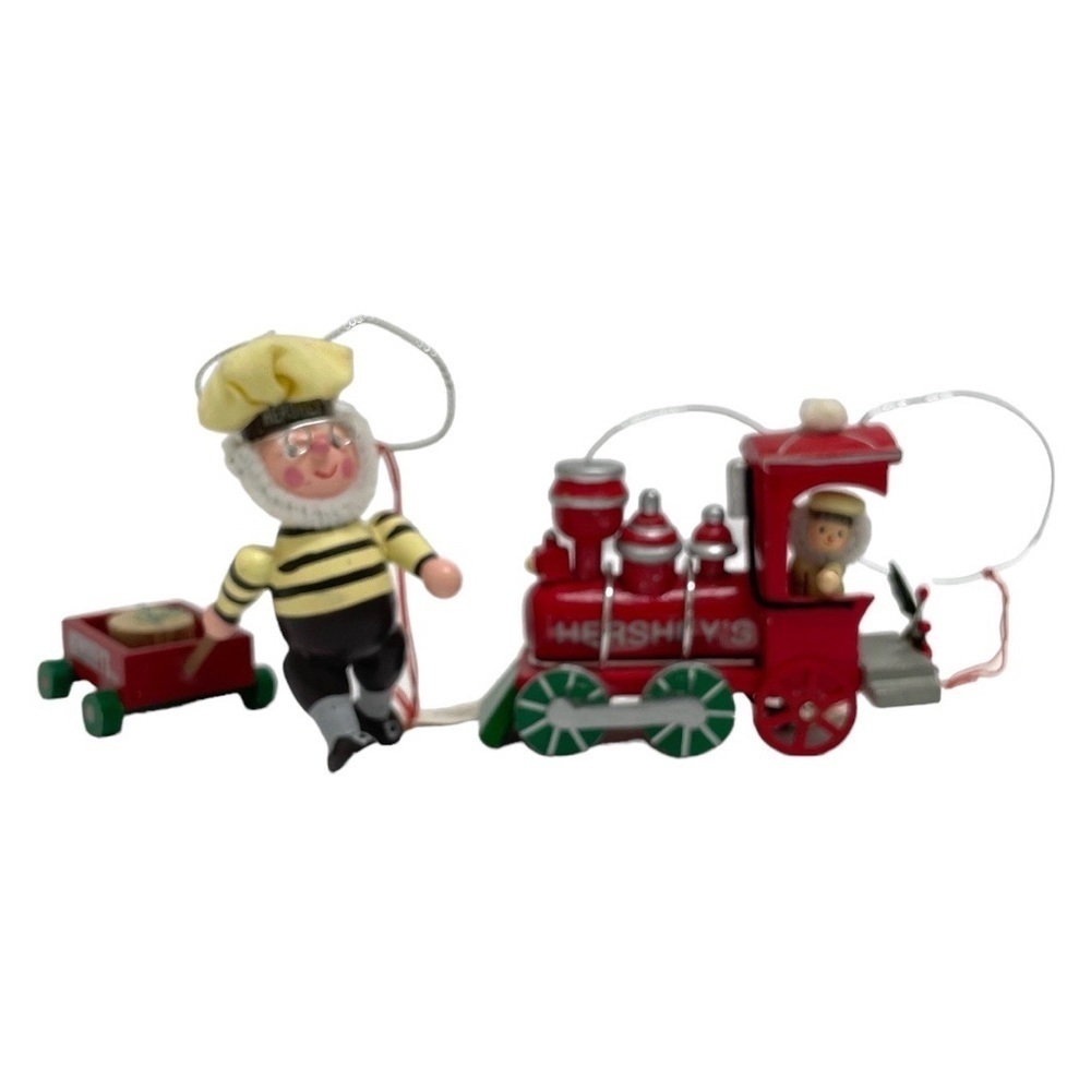 VTG Hershey Kurt Adler Santa elf train wagon Christmas ornaments set